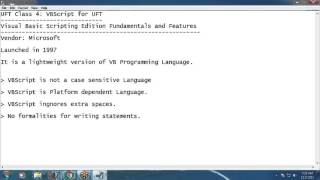 UFT Tutorial 4 - VBScript for UFT