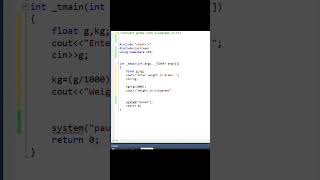 C++ Program to Convert Grams to Kilogram|C++ Tutorial #coding #ccode  #cppcode #cppprogram #cpphub