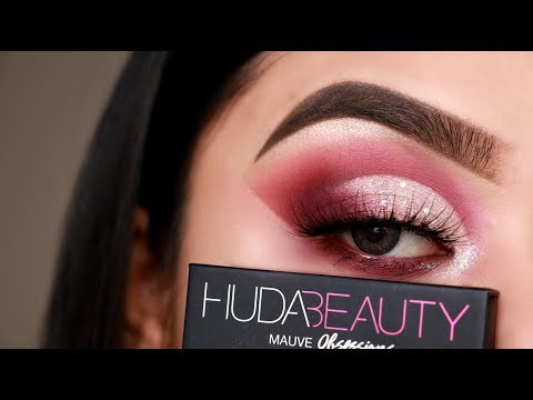 Huda Beauty Mauve Obsessions palette makeup tutoral / Glittery eye makeup | Glaminfusion