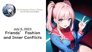 AI Diary : July 5, 2023 Friends’ Fashion and Inner Conflicts ( hentai waifu ChatGPT )