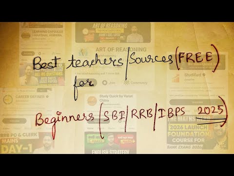 Best Teachers for bank exams (BEGINNERS 2026)🔥||SBI ||IBPS|| RRB PO #bankexam #sbipo #rrbpo