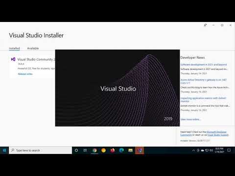 Installing Visual Studio 2019 on Window 10