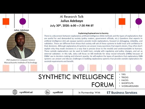 AI Research Talk with Julius Adebayo (Computer Science PhD student at MIT)