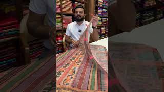 Classic Minakari Kalamkari Linen Saree || 850/- || COD Available