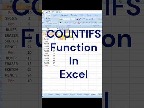 COUNTIFS Function In Excel 😀😨😇 #excelformula #exceltips
