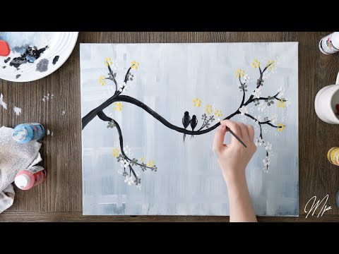 Easy Art Tutorial - Birds On a Tree