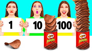 100 Layers of Food Challenge | Tasty Kitchen Hacks by Hahanom Top Challenges