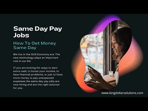 Same Day Pay Jobs | How To Get Money Same Day?