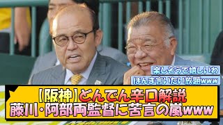 【阪神】どんでん辛口解説 藤川阿部両監督に苦言の嵐www