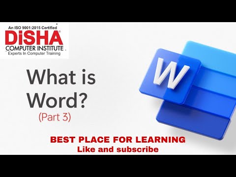 DISHA COMPUTER INSTITUTE SURAT | MS OFFICE | MS WORD PART 3 | BASIC OF COMPUTER | 2024 |