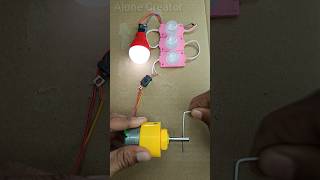 How I Powered a DC Bulb & LED Light Using a Metal Gear Motor | #TechProject #lifehacks #dcmotor