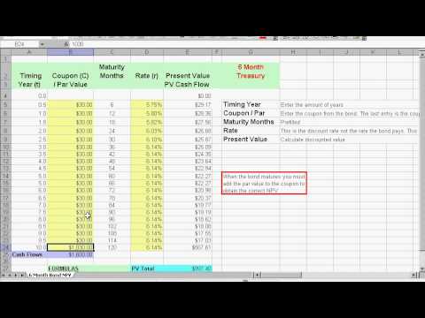 MBAcalculator.com How to Value a 6 Month Treasury Bond using NPV method