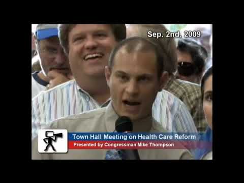 Jason Robo censored public comment at healthcare town hall congressman Mike Thompson 2009