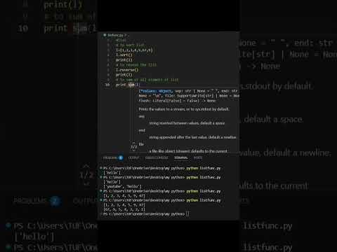 python edited list function#beginnercode #coding #subscribe #shortz