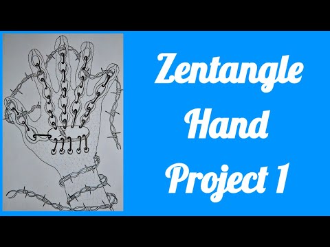 HOW TO DRAW/DOODLE A ZENTANGLE HAND PRINT: Project 1