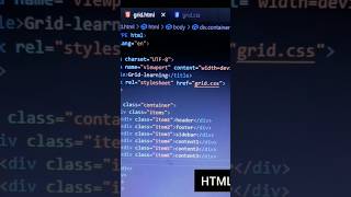 CSS Grid Layout 👩‍💻.           #css #coding #html #gridlayout