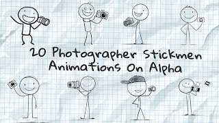 20 Photographer Stickmen Alpha Animations – HD Creative Overlay Pack