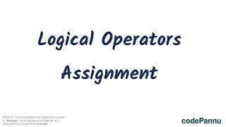 L1 - Wk 7 - V5 - Logical operators | Logical operators assignment | Python for students