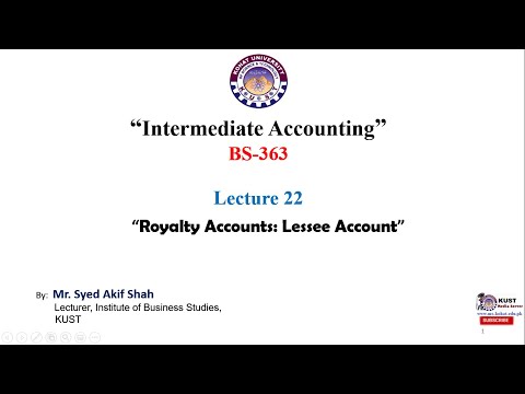 Royalty Accounts | Entries in the Books of Lessee | Stage-I