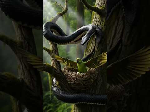 Brave Farmer Saves the Little Parrot 🦜🐍#shorts #aistory #snake #parrot #rahulruidas @Mrbeast