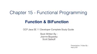 Functional Programming Part 4 -  Function & BiFunction - JavaCertification 11  Certification