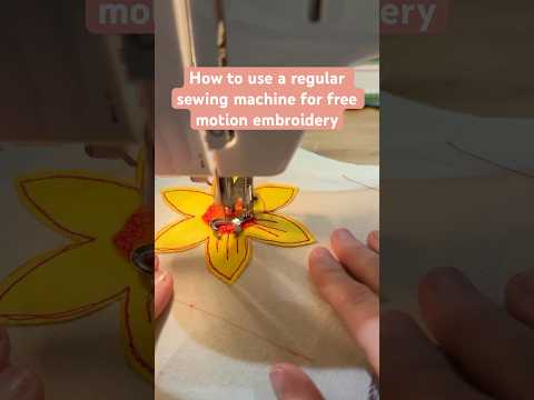 Set up for free motion embroidery #sewingideas #freemotionembroidery #howtosew #sewingforbeginners