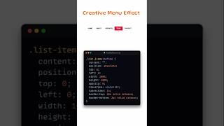 Creative Menu Hover Effects | HTML & CSS | Animated Navigation #webdevelopment  #htmlcss #coding