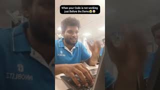When your code💻 decides to take a coffee break😂 right before the big show🧑‍💼💻 #TechComedy #codewoes