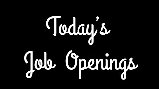 New Job Openings - 3 August 2025