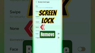 How to remove screen lock in Android? #shortsfeed #shorts #trending #screenlock