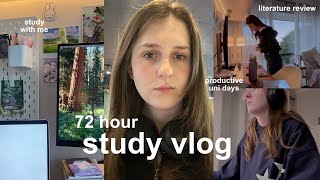 72hr STUDY VLOG 📖 productive days in my life, study with me, literature review & post-grad routine