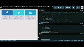 Professional Social Icons Dashboard in html css