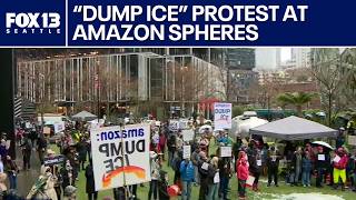 Amazon workers, activists protest in Seattle over AWS links to ICE | FOX 13 Seattle