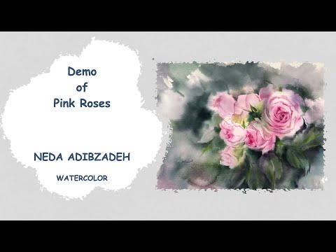 How to paint Pink Roses | watercolor