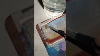 Mini Landscape Painting: Peaceful Sunset Horizon #MiniArt #LandscapePainting #SunsetVibes #aina