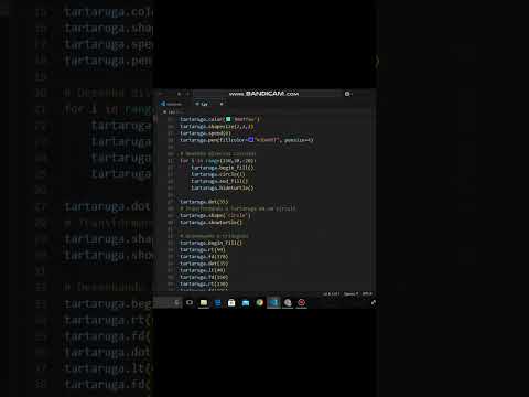 "Desenho Colorido com Círculos e Triângulo Usando Turtle" #shorts #design #program