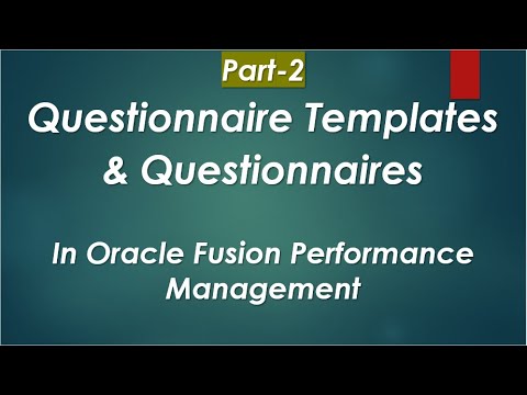 Questionnaire Templates & Questionnaires in  Oracle Fusion Performance Management