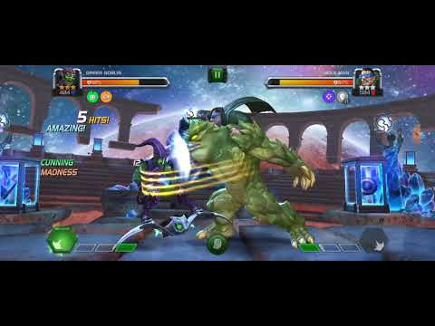 Fight between rhino vs ebony maw and green goblin vs mole man in Marvel contest of Champions inHindi