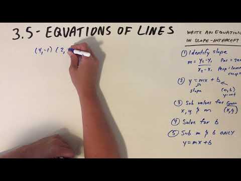 3.5 - Equations of Lines
