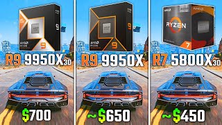 RYZEN 9 9950X3D vs RYZEN 9 9950X vs RYZEN 7 5800X3D | Test in 6 Games