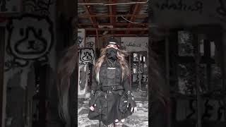 abandoned places always give me goosebumps 🫣🖤 #darkwear #techwear #altfashion #mask #altgirl