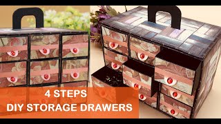 4 Steps to DIY Storage Drawers(19120503) #tutorial #alinacraft #alinacutle #gift box