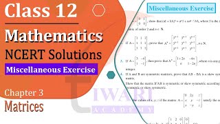 NCERT Solutions for Class 12 Maths Chapter 3 Miscellaneous Exercise 3