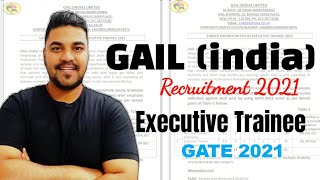 GAIL (India) Ltd Executive Trainee Online Form 2021 | GATE 2021 | Salary -60,000 Rs | Eligibility