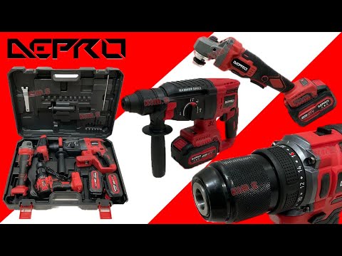 DEPRO BIG MAC 3 IN 1 Set Brushless Moto Rotary Hammer Drill Cordless Drill Metal Head