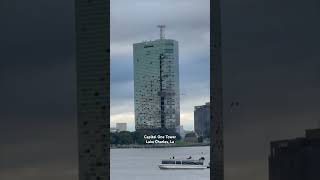 Capital One tower implosion. damaged due to multiple hurricanes. #lakecharles #implosion