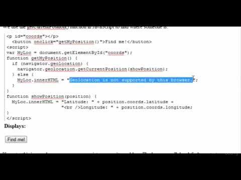 User location geolocation (HTML5)