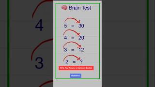 Write Answer In Comment/Brain IQ Test #mathmind #mathstricks #calculationtrick #shortsfeeds #shorts