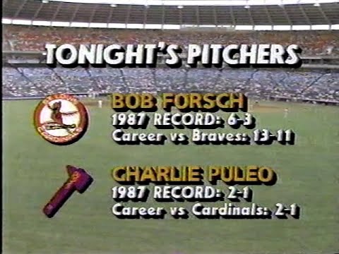 Vintage NL Baseball - St. Louis Cardinals @ Atlanta Braves - July 3, 1987 - Forsch vs Puleo