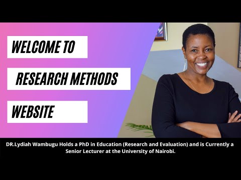 WELCOME TO RESEARCH METHODS CLASS WEBSITE BY DR.LYDIAH WAMBUGU